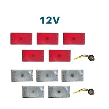 Imagem de Kit 10 lanterna vigia ônibus busscar cr vm chicote e lampada - SILO, 1