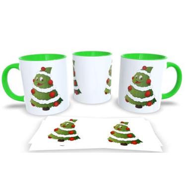 Imagem de Canecas Verde de Porcelana Personalizadas Arvore de Natal - Estampa Su