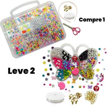 Imagem de Kit Micangas Letras Aplique Entremeio P Pulseiras Colar 2600 - ADB