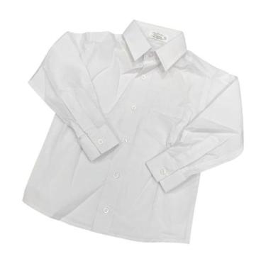 Imagem de Camisa Infantil Social Masculina - Tam 2 a 8 - Papush, Branco, 6