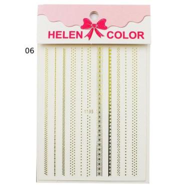 Imagem de Película metalizada helen color modelo 06 adesivo de unhas