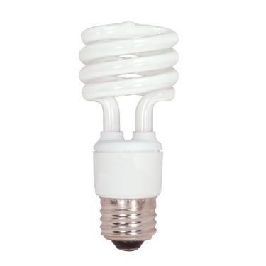 Imagem de Satco Mini espiral S7222 base média T2 de 15 watts, 4100 K, 120 V, equivalente a lâmpada incandescente de 60 watts para luminárias fechadas