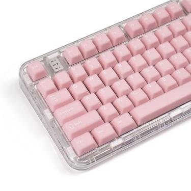 Imagem de Conjunto de teclas translúcidas rosa com 162 teclas PBT Double Shot, perfil cereja, adequado para 61/64/87/104/108 Cherry Mx Switches Teclados mecânicos Alice Keyboard