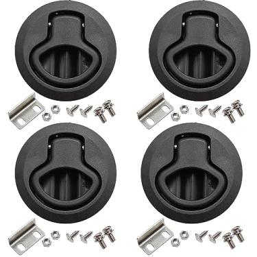 Imagem de LIDSCURA 4 peças de trava para barco, 5 cm, trava redonda de plástico redondo para trailer, porta de barco, porta de armário, tranca, convés, porta