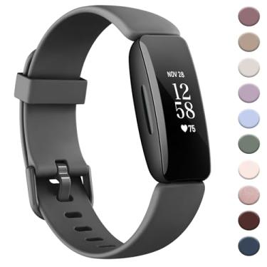 Imagem de AK Pulseira compatível com Fitbit Inspire 2 para mulheres e homens, pulseiras esportivas de substituição ajustáveis para Fitbit Inspire 2 / Ace 3 (cinza escuro)