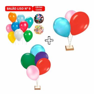 Imagem de Suporte pega balão com 5 Hastes 35cm + pega balão com 3 Hastes - Usina