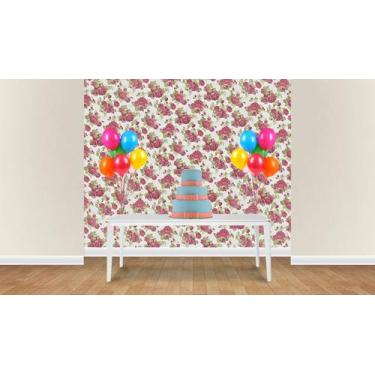 Imagem de Painel em Jacquard Estampado Floral Vermelho, 3,00 x 2,80, 3,00 x 2,80