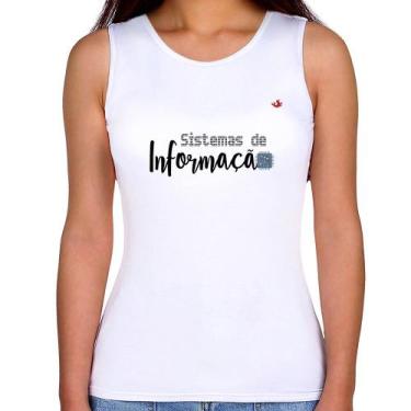 Imagem de Regata Feminina Sistemas de Informação - Foca na Moda, Branco, GGG