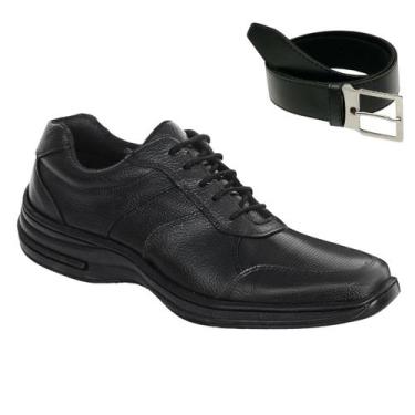 Imagem de Sapato Social Masculino com Cadarço Confortável Couro Legitimo com Cin