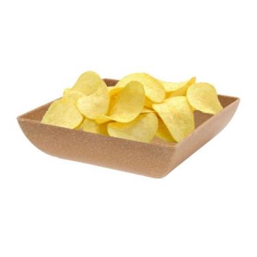 Imagem de Saladeira Quadrada 750ml Travessa Vasilha Marrom Claro - Evo