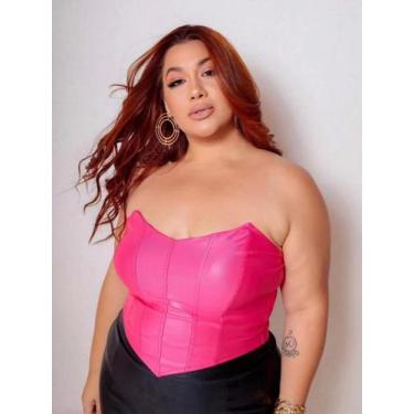 Imagem de Corselete Morcego Cirre sem alça Coro Plus Size - Toda Bella, G1, Pink