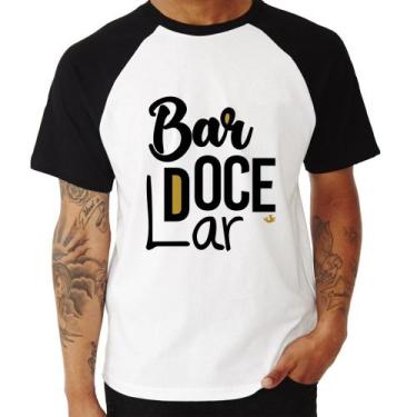 Imagem de Camiseta Raglan Bar doce lar - Foca na Moda, Branco, Preto, GGG