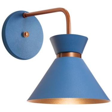 Imagem de Kit 2 Arandela Parede Berlin 15cm Azul C/ Cobre - AZ Casa Decor