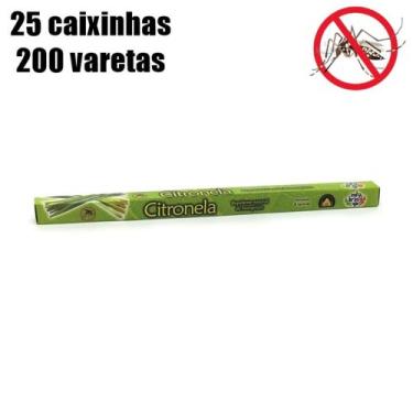 Imagem de Kit 25 Incenso (200 Varetas) Fragrância *Citronela* Repelente Mosquito