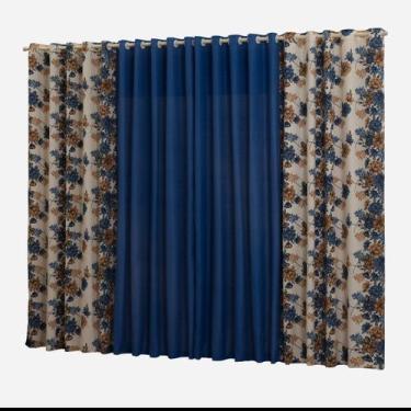 Imagem de Cortina De Sala Quarto Estampada 2,00m Largura x 1,70m Altura Para Var