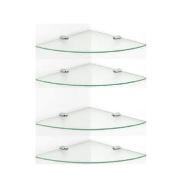 Imagem de Prateleira de canto para banheiro 20 cm kit com 4 unidades - Sonharte