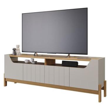 Imagem de Rack Bancada para TV 100% MDF Moema Permóbili Off White/Nature