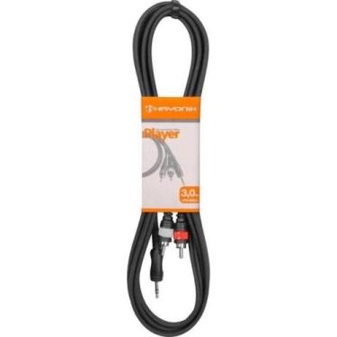 Imagem de Cabo de Áudio Player P2 x RCA 3m Preto Hayonik