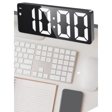 Imagem de Relógio Despertador Digital, LED Eletrônico Visor de Temperatura, Bril