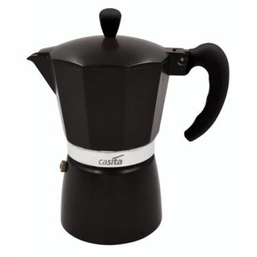 Imagem de Cafeteira Italiana Preta Premium 6 Xícaras Café sem Papel Alta Qualida