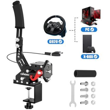 Imagem de aikeec USB Handbrake Clamp for PC Sim Racing Games G25 G27 G29 T500 FANATECOSW DIRT RALLY Windows (Black, XBOX)