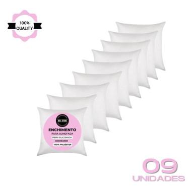 Imagem de Kit 9 Refil Enchimento 45X45 Almofada Fibra Siliconada 300g - HODELSTO