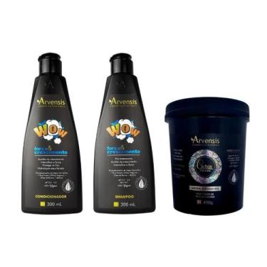 Imagem de Kit Arvensis Shampoo E Condicionador Wow + Geleia Suave 450g