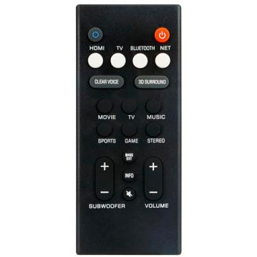 Imagem de Allimity Controle remoto de substituição VCQ9140 para Yamaha Audio Sound Bar YAS-CU209 NS-WSW44 VCQ9130 VCQ9140 ATS-1090 ATS-2090 YAS-109 YAS-109BL YAS-209 YAS-209BL SR-C20A ATA. S-10800 YAS-1080