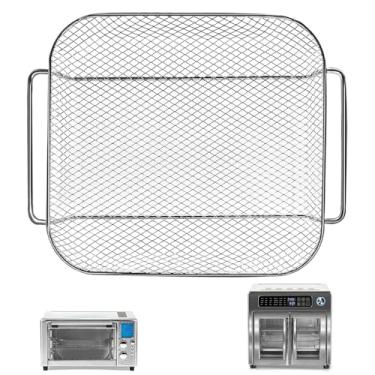 Imagem de GWY Cesta de fritadeira a ar para fritadeira Emeril Lagasse Everyday 360 26 QT extra grande, acessórios para fritadeira a ar de aço 32,5 x 25 cm, peças de reposição, rack de arame