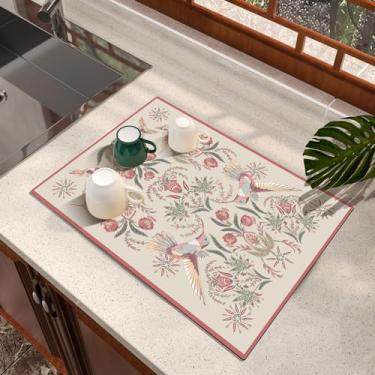 Imagem de Artbloss Tapete de Secagem de Louça, Tapete de Café Absorvente com Suporte de Borracha, Tapete de Secagem de Louça de Silicone Macio para Balcão de Cozinha Ou Pia para Cozinha, Ban (16" X 12")