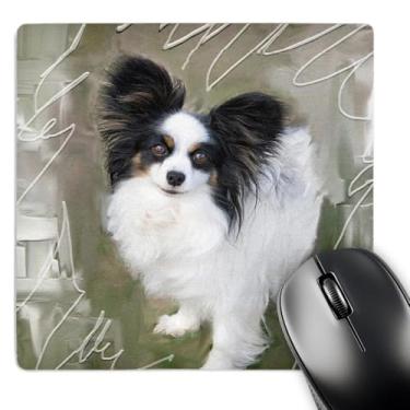 Imagem de 3dRose Mouse pad Papillon preto e branco (mp_8334_1)