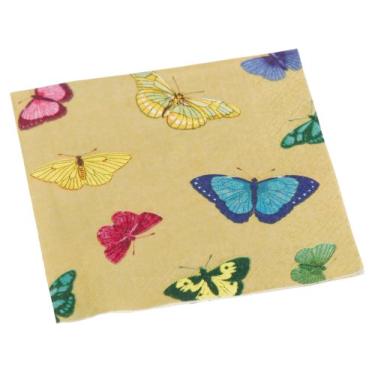 Imagem de Conjunto de 20 guardanapos de papel para coquetel Entertaining with Caspari Papillon, dourado