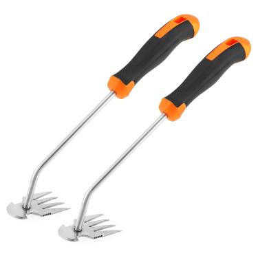 Imagem de QWORK Ferramenta extrator de ervas daninhas com cabo ergonômico - Ferramenta de desenraizamento de ervas daninhas para quintal, fazenda, jardim | Ferramenta de remoção de ervas daninhas de aço