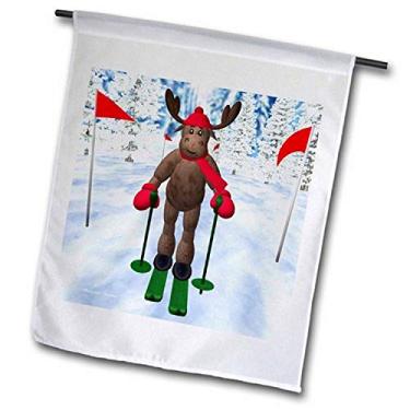 Imagem de 3dRose fl_19362_2" Bandeira de jardim de rena de esqui Cross Country, 45 x 68 cm