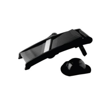 Imagem de Ralador Cortador e Fatiador P/Legumes Com Apoio Suporte Boleador Mandolim Corte Regulável Salada Alimentos Cozinha - Preto