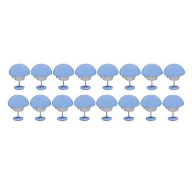 Imagem de Pacote Com 16 Clipes de Colcha de Cogumelo Sem Agulha – Clipes de Edredom e Porta-Lençóis para Roupa de Cama Segura – Fixação de Edredom Ajustável para Lençóis e Cobertores (Azul)