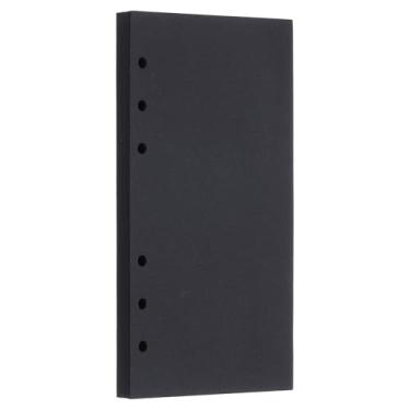 Imagem de PATIKIL Refil de papel A6, papel Kraft em branco sem forro, inserções de enchimento de 6 furos, papel de folha solta para fichário de 6 anéis, 80 folhas/160 páginas, preto