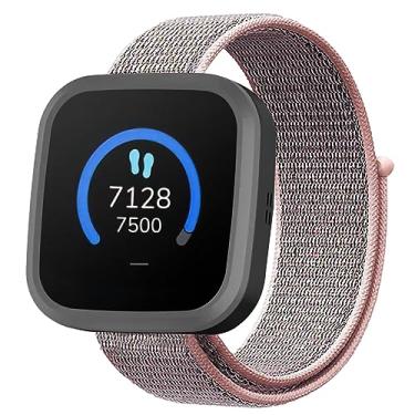 Imagem de OWKEY Pulseira de nylon de substituição compatível com relógio infantil Garmin Bounce, design de gancho e laço, fácil de colocar e tirar, respirável e lavável