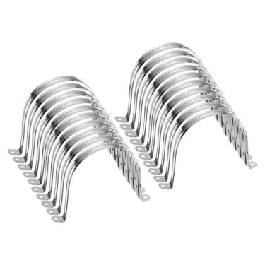 Imagem de HARFINGTON 30 braçadeiras de conduíte de 115 mm, braçadeira de tubo M115 U, correia rígida de aço inoxidável, suporte em forma de U com dois furos para fixação de fio de mangueira de tubo