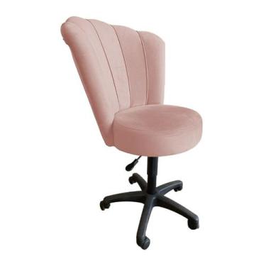 Imagem de Cadeira Giratória Mocho para Escritório Tecido Veludo Várias Cores - E