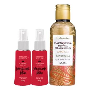 Imagem de Kit Sensual: 2 Lubrificante À Base De Água Secret Sexy + 1 Óleo Massag