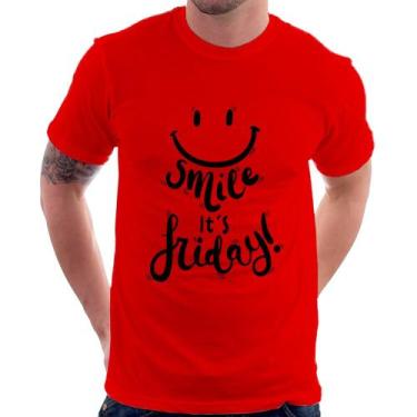 Imagem de Camiseta Smile, It's Friday! - Foca na Moda, Vermelho, G