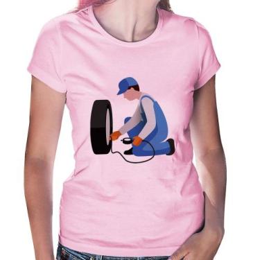 Imagem de Baby Look Borracharia - Foca na Moda, Rosa bebê, GG