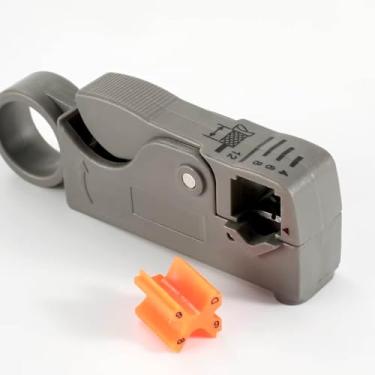 Imagem de Descascador Decapador de Cabo Coaxial Ajustável para RG6 RG59 RG58 Com Ajuste de Profundidade Lâminas Ajustáveis Para Trabalhos Técnicos e Instalações