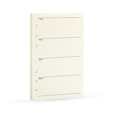 Imagem de Refil de caderno espiral para agenda semanal, papel de inserção sem data de 6 furos, para Filofax, qualidade 100 g/m², 45 folhas/90 páginas-Harphia (A6 9,74 x 16,77 polegadas, semanal)