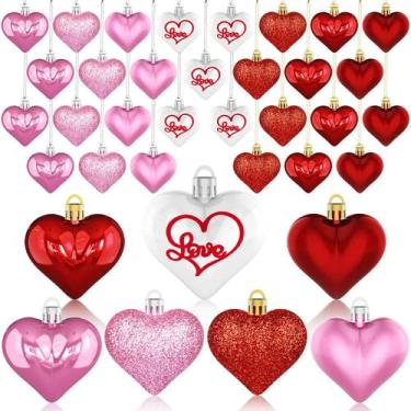 Imagem de Etiquetas de Ornamentos em Formato de Coração - Dia dos Namorados (36 