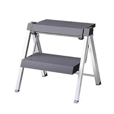 Imagem de Escada dobrável Escada de alumínio 2 degraus/3 degraus/4 degraus, banco leve com plataforma alargada, banco dobrável multifuncional e antiderrapante, carga máxima de 150 kg Banco de degrau dobrável(2