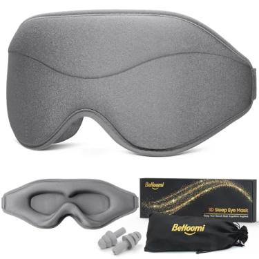 Imagem de BeHoomi Máscara de dormir, máscara tapa-olhos premium para dormir, máscara de dormir projetada ergonômica 3D, bloqueio de luz atualizado e máscaras de dormir para mulheres, homens, máscara de olhos confortável para qualquer lugar a qualquer hora, cinza