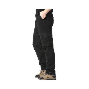 Imagem de Calça Tática Masculina de Algodão - Cintura Elástica e Bolsos Grandes,