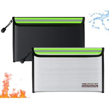 Imagem de Bolsa de documentos à prova de fogo de 28 x 17 cm, bolsa de armazenamento à prova de fogo para viagem, escritório, para documentos, dinheiro, objetos de valor, joias, passaporte, moeda, carregador